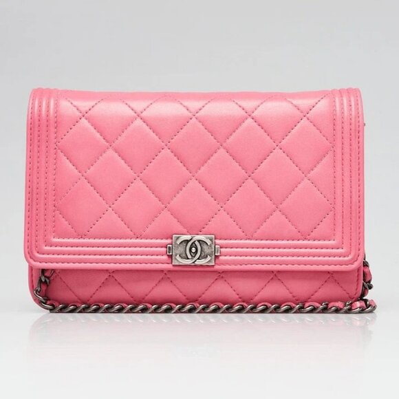 Chanel PInk Quilted Lambskin Leather Boy WOC Clutch Bag - Picture 4 of 12